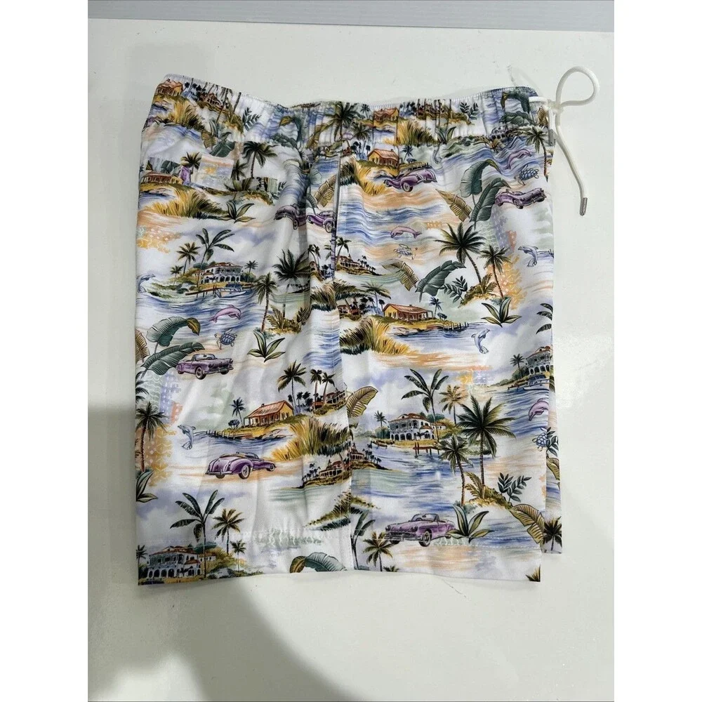 Robert Graham Swim Trunks Men's L Vacation Mode Beach Tropical Paradise Sport